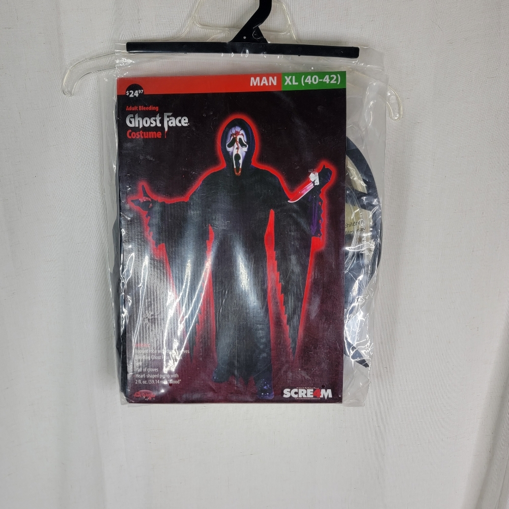 Fun World 2010 Scream 4 Bleeding Ghost Face Mask Mens XL Halloween Costume
